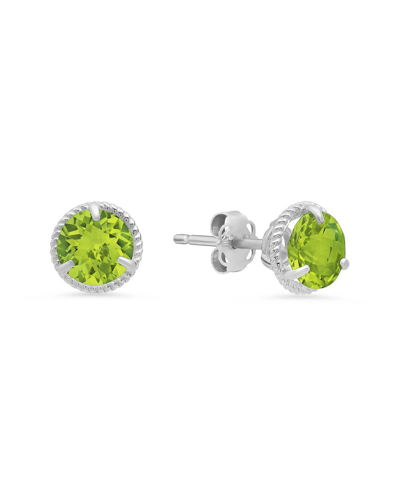 Max + Stone Maxcolor 14k 1.50 Ct. Tw. Peridot Halo Studs
