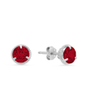 Max + Stone Maxcolor 14k 1.70 Ct. Tw. Lab-grown Ruby Halo Studs