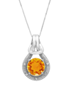 Max + Stone Maxcolor 10k 1.75 Ct. Tw. Diamond & Citrine Pendant Necklace