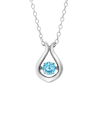 Max + Stone Maxcolor Silver 0.32 Ct. Tw. Blue Topaz Pendant Necklace