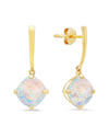 Max + Stone Maxcolor 14k 0.75 Ct. Tw. Lab-grown Opal Drop Earrings