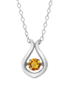 Max + Stone Maxcolor Silver 0.22 Ct. Tw. Citrine Pendant Necklace