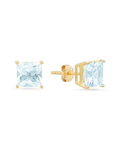 Max + Stone 14k 2.50 Ct. Tw. Aquamarine Studs In Gold