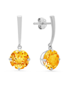 Max + Stone Maxcolor 14k 2.90 Ct. Tw. Citrine Drop Earrings