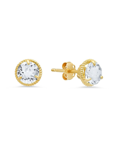 MAX + STONE MAXCOLOR 14K 1.60 CT. TW. WHITE TOPAZ HALO STUDS