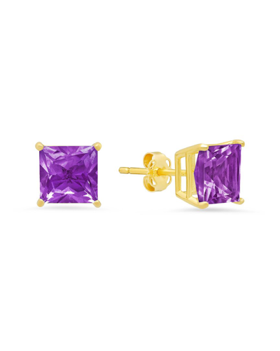 Max + Stone Maxcolor 14k 3.00 Ct. Tw. Amethyst Studs In Gold
