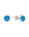 Max + Stone Maxcolor 14k 1.50 Ct. Tw. Blue Topaz Halo Studs