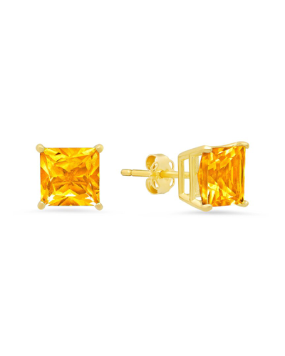 Max + Stone Maxcolor 14k 2.80 Ct. Tw. Citrine Studs In Gold