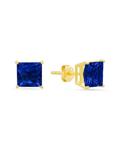Max + Stone Maxcolor 14k 3.20 Ct. Tw. Created Blue Sapphire Studs