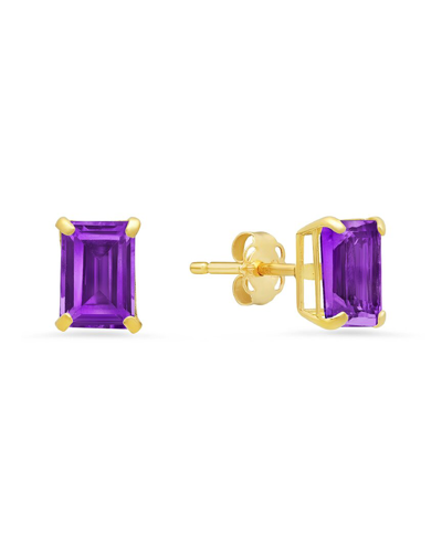 Max + Stone Maxcolor 14k 1.50 Ct. Tw. Amethyst Studs In Gold