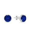 Max + Stone Maxcolor 14k 4.10 Ct. Tw. Created Blue Sapphire Halo Studs