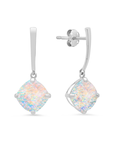 Max + Stone Maxcolor 14k 0.75 Ct. Tw. Lab-grown Opal Drop Earrings In Metallic