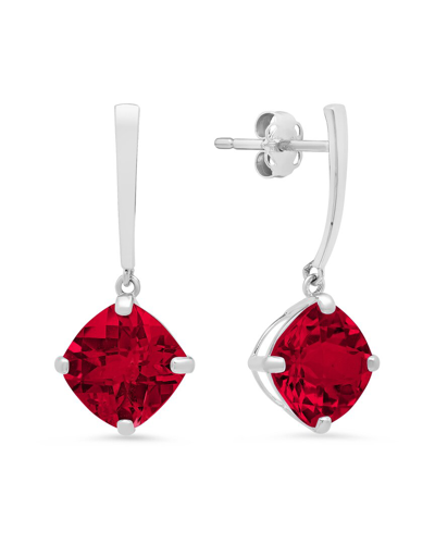 Max + Stone 14k 4.40 Ct. Tw. Created Ruby Drop Earrings In Red