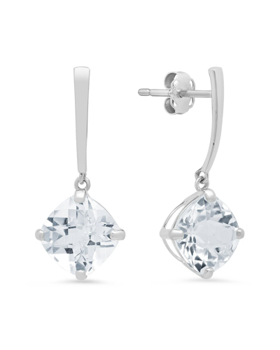 MAX + STONE MAXCOLOR 14K 4.20 CT. TW. WHITE TOPAZ DROP EARRINGS