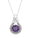 Max + Stone Maxcolor 10k 1.75 Ct. Tw. Diamond & Amethyst Pendant Necklace