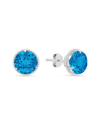 Max + Stone Maxcolor 14k 3.90 Ct. Tw. Blue Topaz Halo Studs