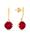Max + Stone Maxcolor 14k 4.40 Ct. Tw. Created Ruby Drop Earrings