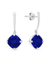 MAX + STONE MAX + STONE 14K 4.40 CT. TW. CREATED BLUE SAPPHIRE DROP EARRINGS