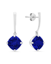 Max + Stone Maxcolor 14k 4.40 Ct. Tw. Created Blue Sapphire Drop Earrings