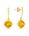 Max + Stone Maxcolor 14k 3.20 Ct. Tw. Citrine Drop Earrings