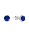 Max + Stone Maxcolor 14k 4.10 Ct. Tw. Created Blue Sapphire Halo Studs