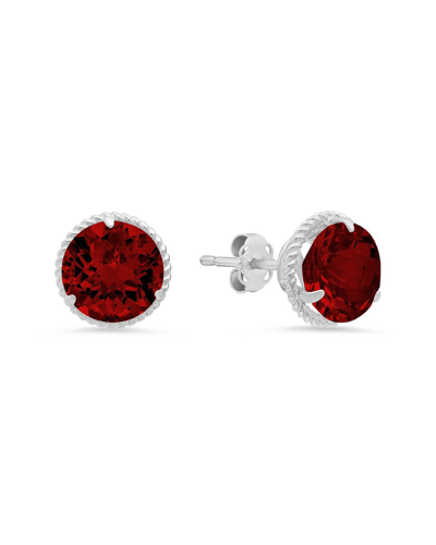 Max + Stone Maxcolor 14k 3.40 Ct. Tw. Garnet Halo Studs