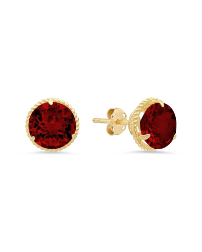 Max + Stone Maxcolor 14k 3.40 Ct. Tw. Garnet Halo Studs