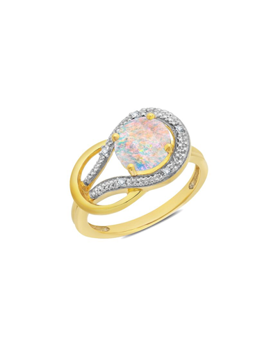 Max + Stone 10k 1.02 Ct. Tw. Diamond & Created Opal Eternity Ring In Gold