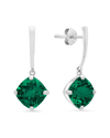 Max + Stone Maxcolor 14k 2.90 Ct. Tw. Lab-grown Emerald Drop Earrings