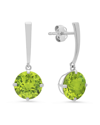 Max + Stone Maxcolor 14k 3.40 Ct. Tw. Peridot Drop Earrings