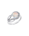 Max + Stone Maxcolor 10k 1.02 Ct. Tw. Diamond & Lab-grown Opal Eternity Ring