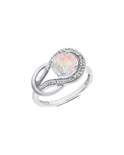Max + Stone 10k 1.02 Ct. Tw. Diamond & Created Opal Eternity Ring In Metallic