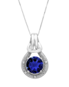 Max + Stone Maxcolor 10k 2.44 Ct. Tw. Diamond & Lab-grown Blue Sapphire Pendant Necklace