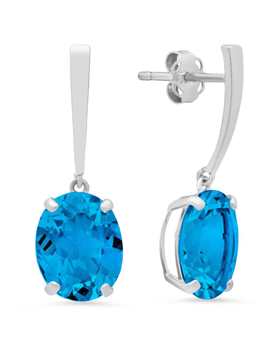 Max + Stone 14k 5.20 Ct. Tw. Blue Topaz Drop Earrings In Metallic