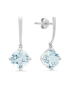 Max + Stone Maxcolor 14k 3.60 Ct. Tw. Aquamarine Drop Earrings