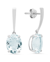 Max + Stone Maxcolor 14k 3.70 Ct. Tw. Aquamarine Drop Earrings
