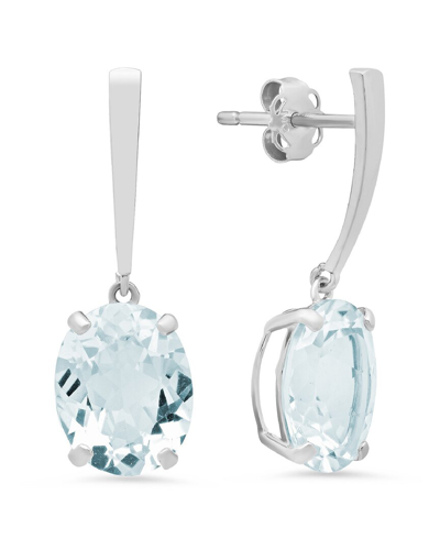 Max + Stone Maxcolor 14k 3.70 Ct. Tw. Aquamarine Drop Earrings