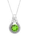 Max + Stone Maxcolor 10k 2.30 Ct. Tw. Diamond & Peridot Pendant Necklace