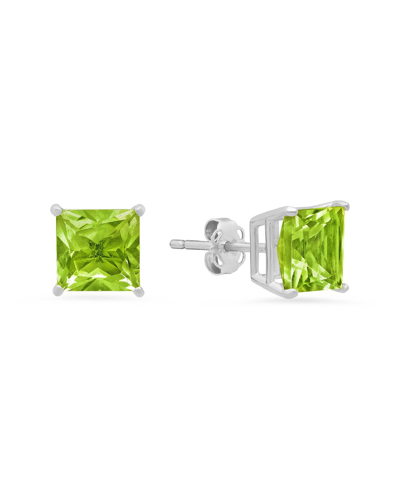 Max + Stone Maxcolor 14k 2.90 Ct. Tw. Peridot Studs In Green