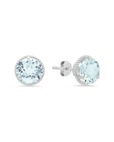 Max + Stone 14k 2.80 Ct. Tw. Aquamarine Halo Studs