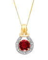 Max + Stone Maxcolor 10k 2.25 Ct. Tw. Diamond & Garnet Pendant Necklace