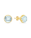 Max + Stone Maxcolor 14k 2.80 Ct. Tw. Aquamarine Halo Studs