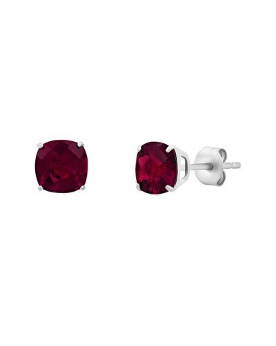 Max + Stone Silver 4.50 Ct. Tw. Created Ruby Studs In Metallic