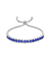Max + Stone Maxcolor Silver 5.10 Ct. Tw. Created Blue Sapphire Adjustable Bolo Bracelet