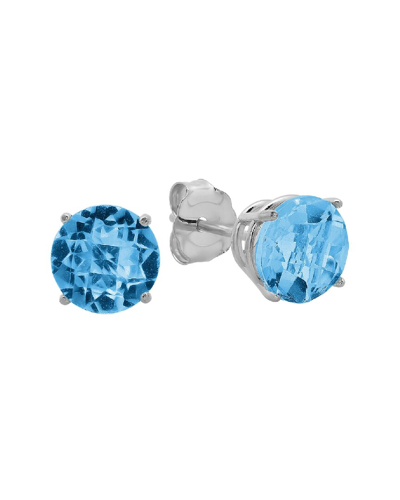 Max + Stone Maxcolor 10k 1.40 Ct. Tw. Londen Blue Topaz Studs In Metallic