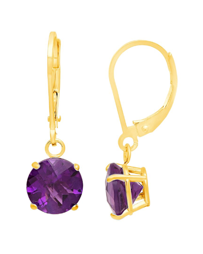 Max + Stone Maxcolor 10k 3.00 Ct. Tw. Amethyst Dangle Earrings