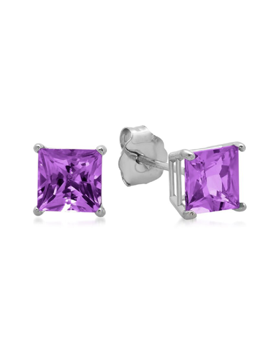 Max + Stone Maxcolor 10k 0.95 Ct. Tw. Amethyst Studs In Purple