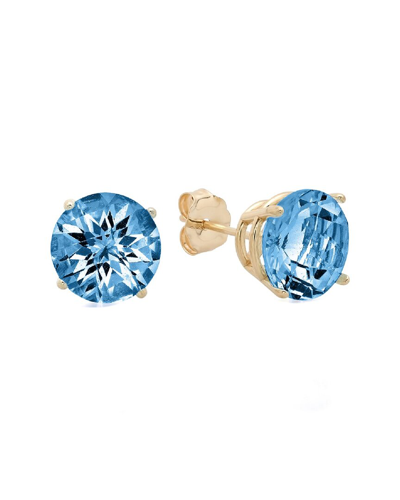 Max + Stone Maxcolor 10k 4.10 Ct. Tw. Londen Blue Topaz Studs