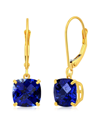 Max + Stone Maxcolor 10k 4.50 Ct. Tw. Created Blue Sapphire Earrings