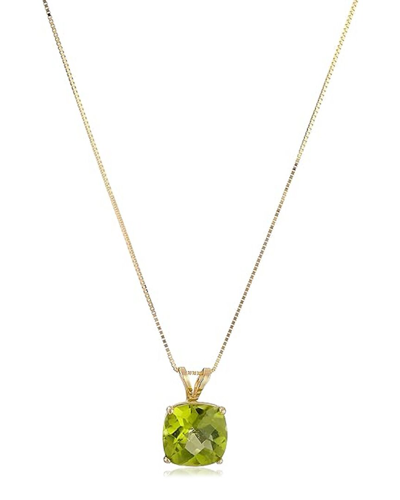 Max + Stone Maxcolor 14k 1.75 Ct. Tw. Peridot Pendant Necklace In Green